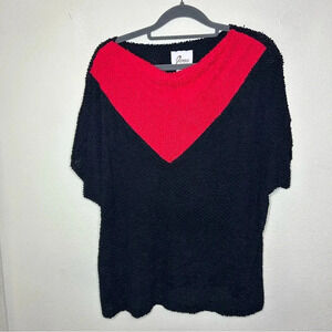 Vintage Jones of Dallas Blouse Red and Black Size XL